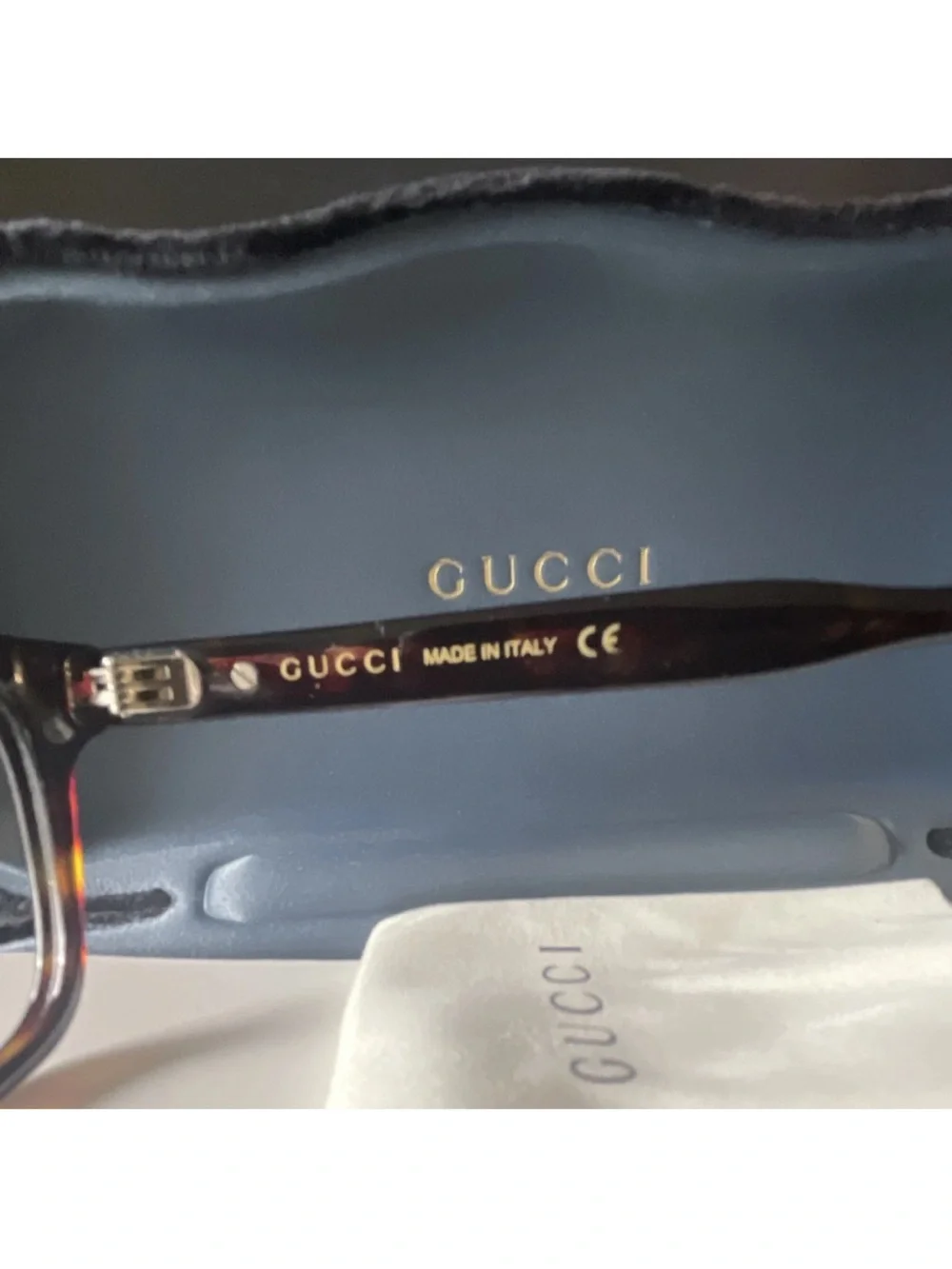 Gucci Men’s Brown Tortoiseshell Rectangular Glasses